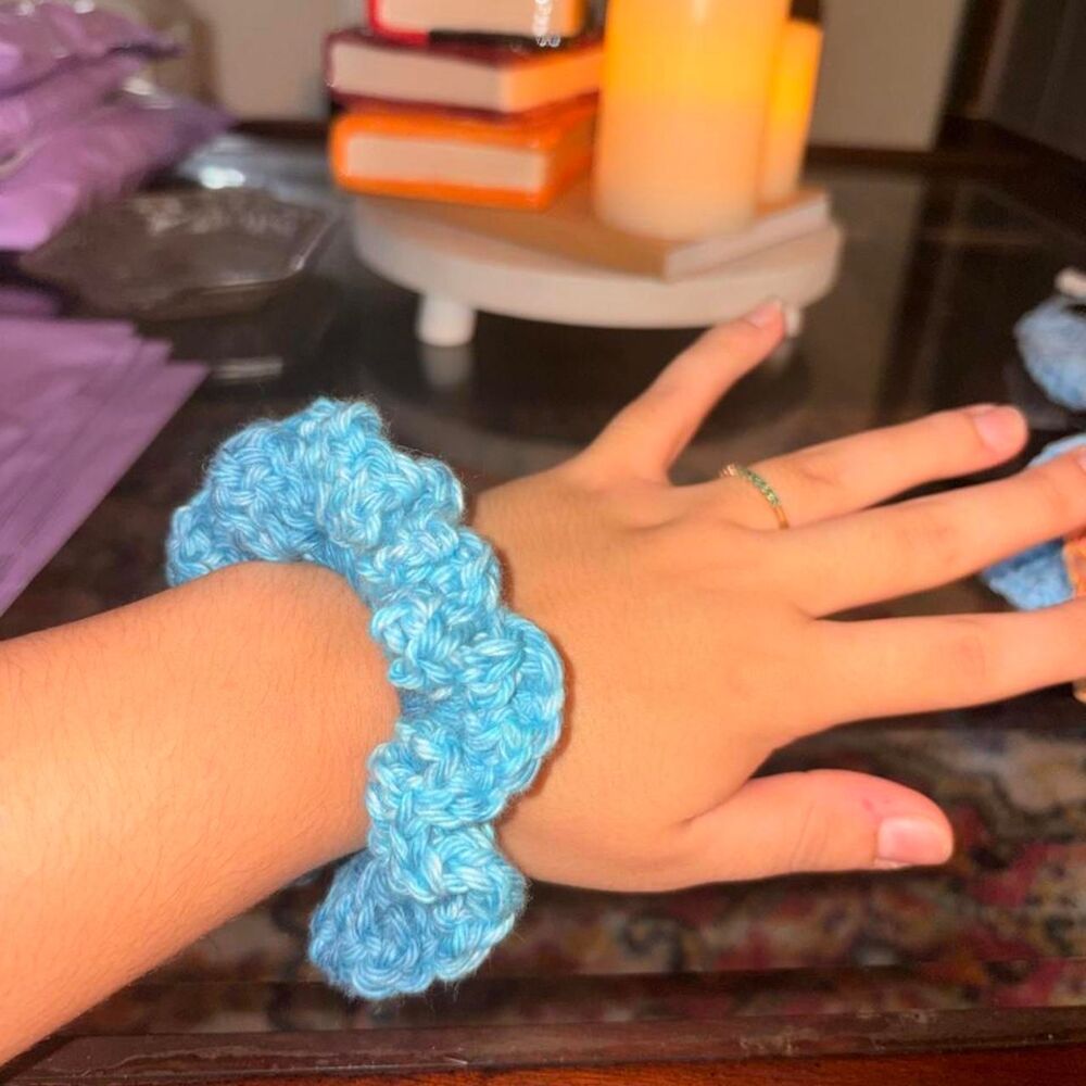 Handmade Crochet Scrunchie Trio - Picture 2 of 4